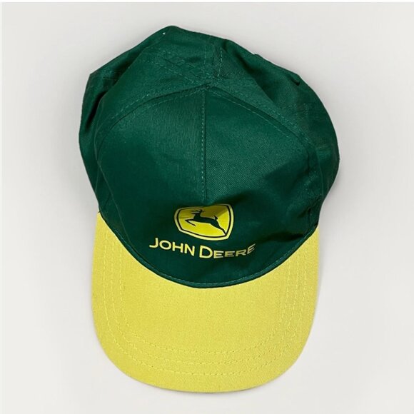 John Deere Green Yellow Adjustable Snapback Hat Cap Flat Bill - Picture 3 of 6
